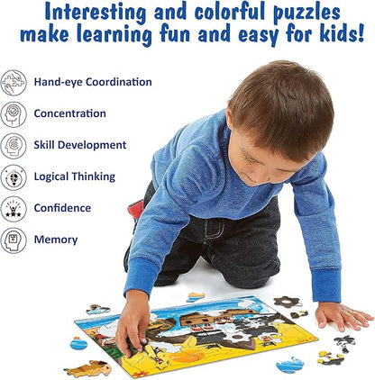 Just Smarty Jigsaw Puzzle Pirate 56 Pieces for Kids Ages 4, 5, 6 Year Old with Fun Shapes and Tray. Fun Learning Educational Toy for Boys Girls in Pre-K, Kindergarten, First Grade