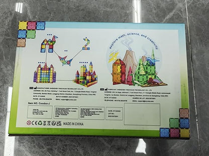 Dinosaur Toys Magnetic Tiles - Magnet Building Blocks for Toddler Kids Toys STEM Sensory Outdoor Toy for 3+ Year Old Boys and Girls, Dinosaur World Creative Games Kids