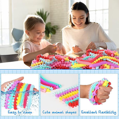 Chivao 200 Pack Bulk Stretchy String Fidget Toys Animal Sensory Toys for Kids and Adults Colorful Fidget Worm Stress Anxiety Relieve Party Favors Goodie Bag Fillers Birthday Gifts (Cute Style)