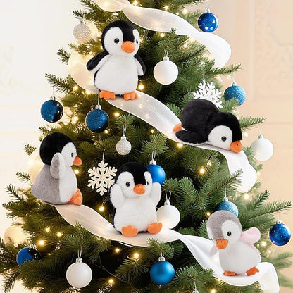 MaoGoLan 6Pcs Penguin Plush 10 inch Stuffed Penguins in Bulk, Fluffy Penguin Stuffed Animals Arctic Theme Party Favors for Girls Kids Christmas Decorations Valentine's Day Birthday Gift