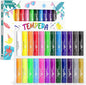 24 Colors Tempera Paint Sticks with 120 PDF Coloring Pages and 30 Stickers, Quick Drying, Smooth, Non-Toxic and Washable Paint Sticks for Kids Drawing on Pumpkin, Wood, Rock, Glass