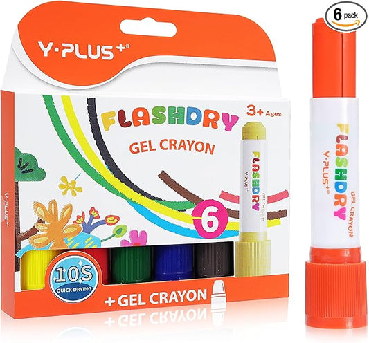 Flashdry Paint Sticks for Kids, 6 Colors Tempera Paint Set for Toddler, Non-toxic Washable Coloring Art Supplies for Ages 2-4 3-5 4-8