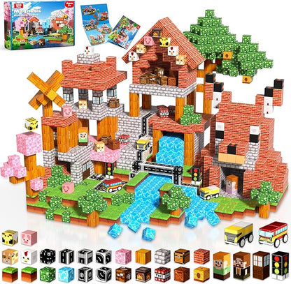 200 PCS Magnetic Blocks - Magnetic Building Blocks Cubes, Magnet Toys for Kids Age 3+, Toy Building Set for Kids, Magnets Stacking Construction Birthday Gifts for Boys Girls Age 4-8, 8-12