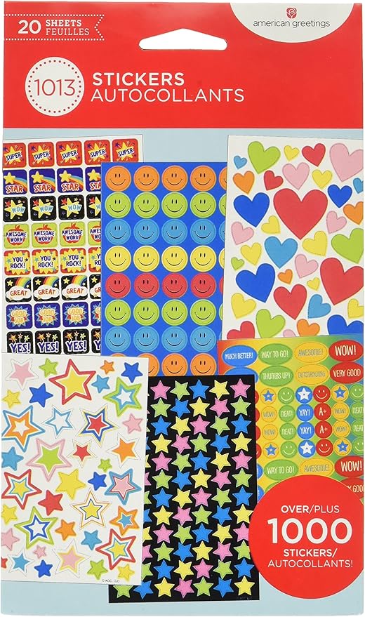 American Greetings Assorted Stickers for Teachers, 20 Sheets (1013 Stickers)