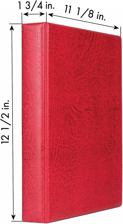 Lighthouse - Coin Album Set with ENCAP 5 Pages for Quadrum Snaplocks, Fits 100 2"x2" Coin Holders - Red