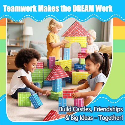Cardboard Building Blocks for Kids 48pcs: Jumbo Gifts Heavy Duty Develop Creative Thinking Spatial Reasoning Easy to Assemble