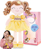 Gloveleya Personalized Curly Doll with Your Name - Cute Custom Yellow Soft Plush Doll for Girls Plush Doll Customized Gifts