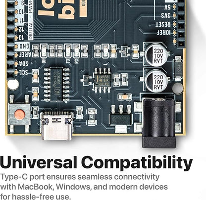 3-Pack Lonely Binary UNO R3 Development Board Gold Edition ATmega328P Type-C Microcontroller Compatible with Arduino IDE for DIY Projects and Prototyping (3 Pack - Black Gold Uno R3)
