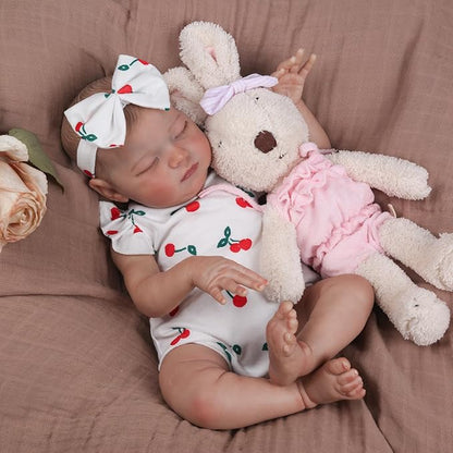 Realistic Reborn Baby Dolls - 20 Inch Real Life Newborn Baby Laura, Lifelike Girl Baby Doll with Gift Box, Sleeping Weighted Baby Doll with Advanced Painted for Kids Age 3+ Gift