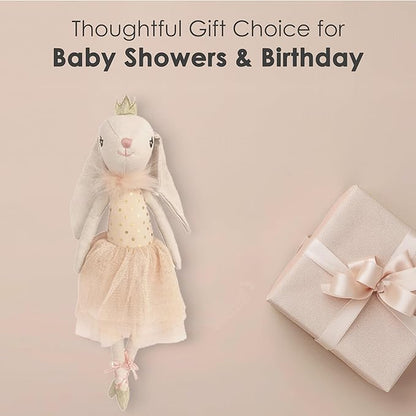MON AMI Bijoux The Bunny Princess Ballerina Stuffed Doll – 15”, Soft Plush Animal Doll, Use as Toy or Room Decor, for Kids of All Ages