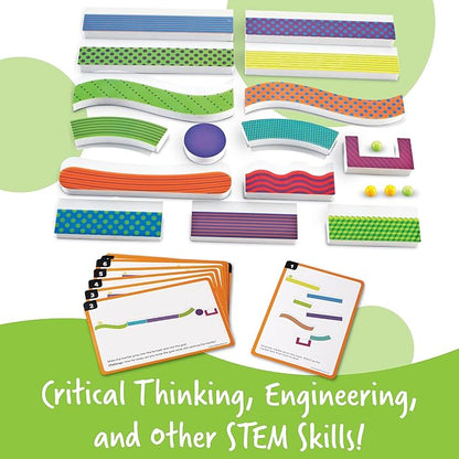 Learning Resources Tumble Trax Magnetic Marble Run - Montessori , Classroom Must Haves, Small Magnets Balls, STEM Toys for Kids, Fine Motor Skills, Gifts for Boys and Girls, Wall Activity