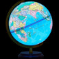 Amylove 13'' Illuminated World Globe for Adults 720°/360° Rotation Rewritable Light Up Globe with Stand World Map for Interactive Learning Light with Base Lamp LED Decor (Brown Wood,Classic)