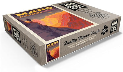 MyPuzzle Mars: Melas Chasma, Vintage Poster - Premium 100 Piece Jigsaw Puzzle for Adults