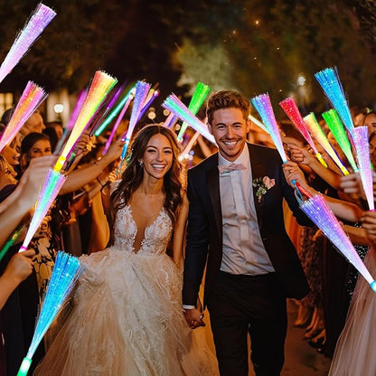 30 Pcs Colorful Glow Fiber Wands,Toys Glow Sticks Bulk Party Pack for Adults,Glow in the Dark Party Supplies for Back to School Halloween , Wedding, Birthday,Classroom,Concert,Pool Party Favors