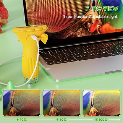 Kids Microscope - Ashfly 1000X Portable Microscope for Kids, Photo & Video Miniscope Pocket Microscope Gifts, 2'' Digital Screen | Ideal for Boys Girls Age 3-12