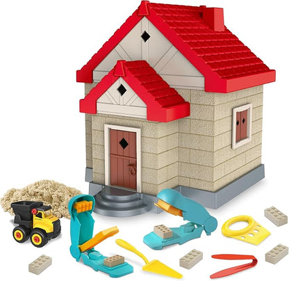 SIGHTEEDA Moldable Play Sand Kit for Kids 3-8 Years | 1.7 lbs Sensory Sand with 6 Tools & Molds | Mess-Free Indoor Sandbox Toys, STEM Learning Activities, Easy Clean Up