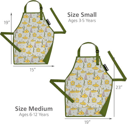 Urban Infant Little Helper Kids Apron - Children's Cooking Art Gardening - Great Gift for Toddler Boys and Girls