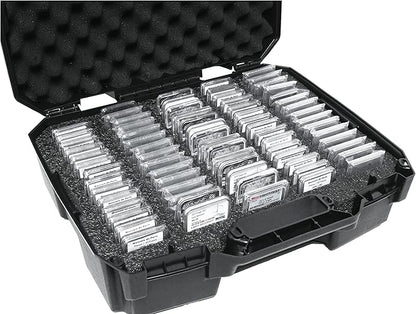 Case Club 75-130 Graded Coin Slab Case - Slotted Foam Separates Slabs - Fits PCGS, NGC & More - Travel Holder for Storage, Transport, & Organization of Coin Collection - Hard Shell, Plastic
