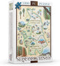 Sequoia and Kings Canyon National Parks Map Cardboard Jigsaw Puzzle - 1000 Pieces, Hand-Illustrated - Educational, Family Activity, Ages 7+, Includes Poster - 25.4 x 19.8