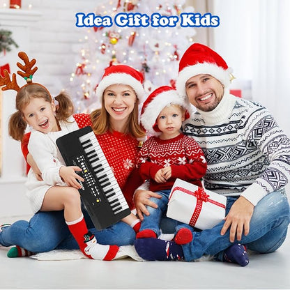 Toy Piano Keyboard for Kids Upgrade Electric Pianos Toys for 3 4 5 6 7 8 Year Old Girls Boys Beginners Keyboards with Microphone Toy for 3+ Year Old Kid Gifts (Black)
