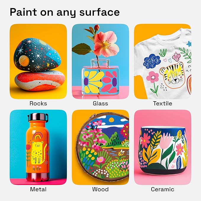 ARTISTRO 36 Acrylic Paint Markers for Rock, Fabric, Wood, Glass, Craft, Decoration - Dual-Tip Paint Pens - Stocking Stuffers, Christmas Gift Idea for Teens, Grandkids, Kids - Art Supplies