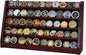 5 Rows Challenge Coin Holder Display Stand Holds 50 Coins for Wall Mount or Tabletop, Solid Wood Military Coin Rack Display Case for Army Collectibles, Mahogany