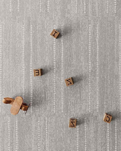 House of Noa Baby Play Mat – 4'x8' Dove Aspen – Set of 8 Tiles – Cushioned EVA Foam Play Mat for Floor, Soft Interlocking Baby Crawling Mats for Hard Floors