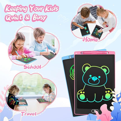 LCD Writing Tablet for Kids 12.5 Inch, Doodle Pad, Colorful Writing Board, LCD Drawing Board Erasable,Toys for Kids, Birthday Day Gifts for 3 4 5 6 7 8 Year Old Girls Boys, Blue (Blue+Green)