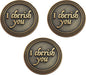 Bulk Set of 3 Romantic Love Expression Coins, I Cherish You, I Can't Stop Thinking About You, Anniversary Pocket Tokens for Date Night, Love Gift for Men & Women, from Him or Her