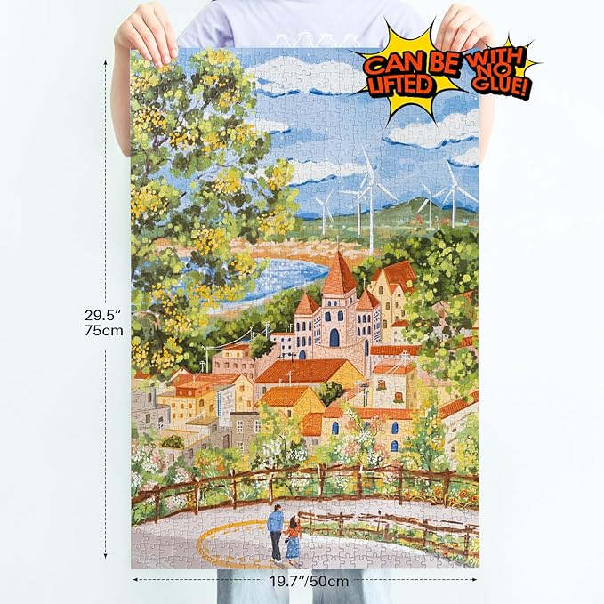 MOMIBOOK Puzzles for Adults 1000 Pieces Jigsaw Puzzles of Go for A Walk, Painting Image Difficult Challenging Hard Impossible Puzzle Unique Funny Party Christmas Birthday Gifts