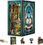 Fsolis Book Nook Kits for Adults, DIY Miniature House Kit 3D Wooden Puzzle Booknook Magic Halloween Bookshelf Nook Decorative Bookends for Women Teenagers and Book Lovers(Darkness Common Room)