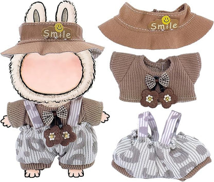 6 Sets Doll Clothes and Accessories for 17cm Plush Dolls - Dress Up Doll Clothing Set Replacement Outfit Collection Gifts for Children Over 3 Years Old（No Doll