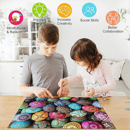 HUADADA Puzzles for Adults 1000 Piece-Easter Egg-1000 Piece Puzzles for Adults and Kids Educational Easter Egg Puzzle (27.56" x 19.67")