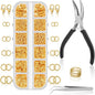 Anezus 1200PCS Jump Rings for Jewelry Making Kit, Gold, Jewelry Making Supplies and Necklace Repair, Modern Style, Small Size, Not Foldable