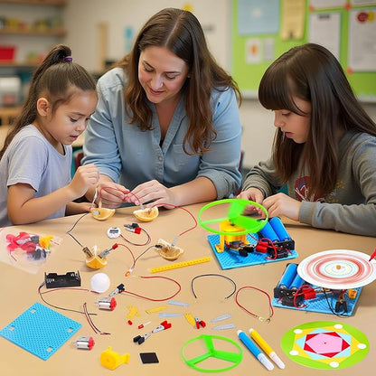 4 Set STEM Science Kits for Kids Age 8-12, 7-in-1 Science Experiments Crafts Projects Electric Motor Building Kit 8-10 9-12, STEM Toys for 6 7 8 9 10 11 13 Year Old Boys Girls Classroom Activity Gift