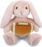 DolliBu Baby Pink Rabbit Stuffed Animal with Football Plush - Soft Huggable, Playtime Plush Toy, Cute Farm Life Gift, Plush Doll Animal Toy for Kids and Adults with Name Personalization - 8 Inches