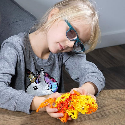 That Hinge Toy 82 Piece Yellow + Purple Set, Animal + More STEM Construction Toy Building Set