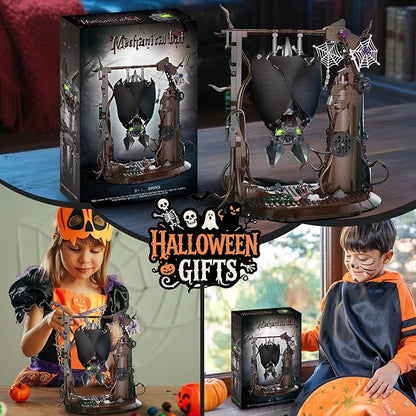 Halloween Bat Building Block Sets for Adults, Compatible with Lego, 839PCS Bat Model Toy Home and Office Decor, Collextible for Teens Boys 8+