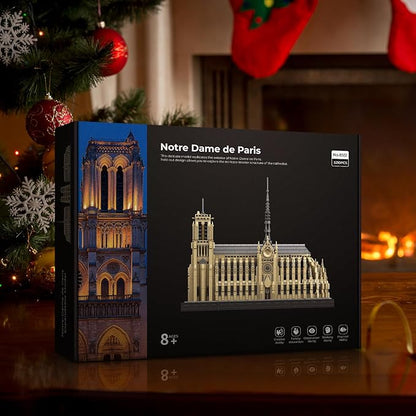 Architecture Notre-Dame de Paris Model Building Block Set, Openable Architecture Model Micro Building Kit Collection Building Toy