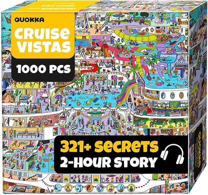 QUOKKA 1000 Piece Jigsaw Puzzle for Adults Cruise Vistas – Premium Box Packaging with Extra Fun Challenges - Stunning Scenic Animal Puzzle - Perfect for Relaxation & Creativity & Gift Giving