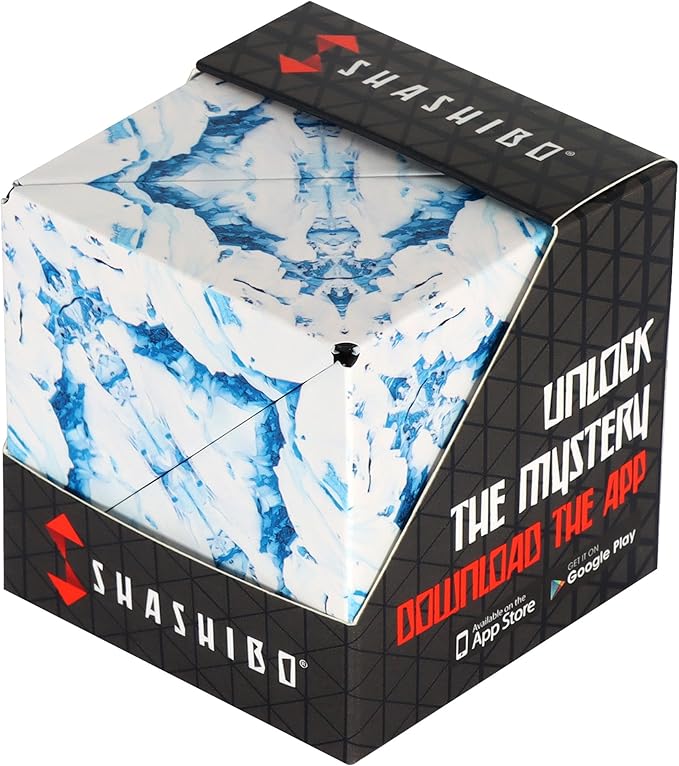 SHASHIBO Shape Shifting Box - Award-Winning Fidget Toy w/ 36 Rare Earth Magnets - Fidget Cube Transforms Into Over 70 Shapes, Sensory Toy Gift for Kids, Teens, and Adults (Wild Series - Arctic)