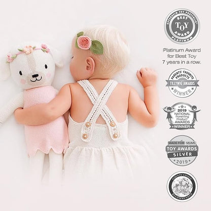 cuddle + kind Charlotte The Dog Regular 20" Hand-Knit Doll – 1 Doll = 10 Meals, Fair Trade, Heirloom Quality, Handcrafted in Peru, 100% Cotton Yarn