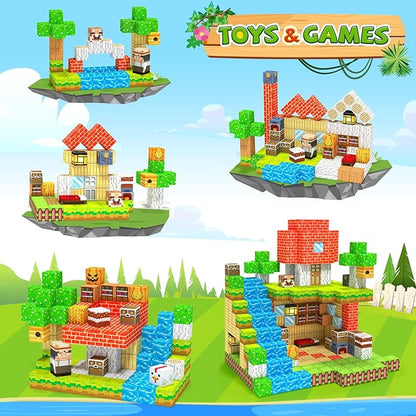 Magnetic Blocks, Magnetic Building Blocks, Magnet Cubes Kids Toys Farm games, Sensory STEM Building Toys for 3-5 4-6 5-7 6-8 Year Old Boys Girls, Christmas Birthday Gifts for Boys & Girls Ages 3+