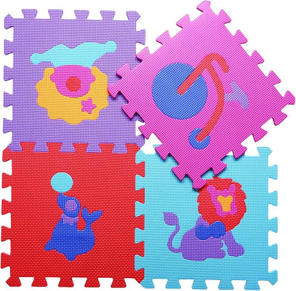 Coolcandy Baby Play Mat, 25Pcs Interlocking Puzzle Floor Mat, with Safety Fence - 0.4" Thick Non-Toxic EVA Foam Play Mat, for Infants & Toddlers 3-36 Months, Soft Puzzle Tiles for Play Areas