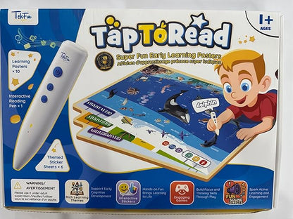 TEKFUN Learning Toys for 3 Year Old,Toddler Educational Posters with Talking Pen,ABC Learning Sight Word Games for Toddlers 2-4 Years,Learn to Read Toys with Sensory Stickers