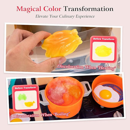 【2025 Upgraded】 Kitchen for Kids Interactive Play Kitchen for Kids Toddlers-Lightweight Easy-Install Pretend Kitchen with Tablet Ordering, Music, Lights Sounds, Steam Stove, Sink & Dishwasher(Blue)