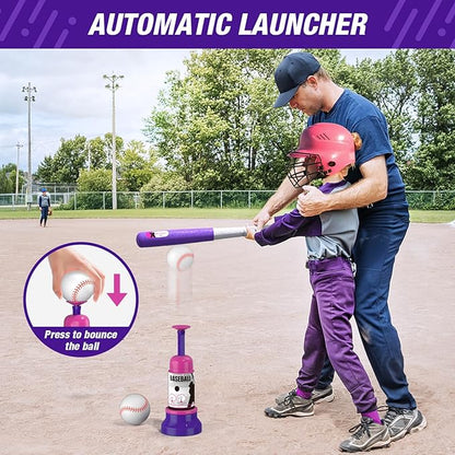 Baseball Set - 3 Ways to Play, Adjustable Height, Easy to Assemble, Safe & Sturdy, Ideal Sport Gift for Kids