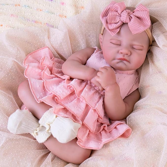 Aori Reborn Baby Dolls Realistic - Lifelike 20 Inches Newborn Baby Doll Girls with Poseable Limbs and Feeding Kit Included, Nice Gift for Kids 3+