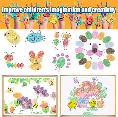 7"x8" Large Ink Pads for Kids - Handprint Footprint Size Rainbow Stamps Pad, Safe & Washable Ink Pad for Fingerprint Painting Card Making Stamp Crafting Paper Wood Fabric Scrapbook Kids Birthday Gifts