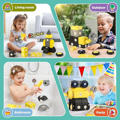 Joyfresh Foam Magnetic Blocks for Toddlers, 30pcs,Big Building Block for Kids 2 3 4 5 Years Old, Soft EVA Blocks Toys Gifts for Boys Girls